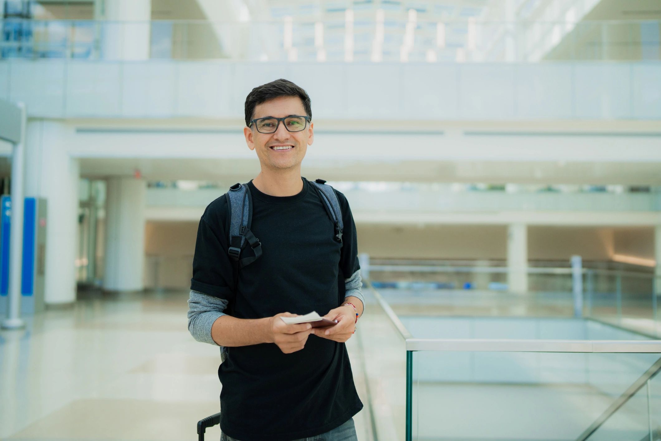 Traveler preparing for an organized international trip